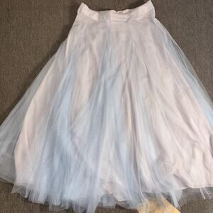 Lace Made Tule Vintage Style Skirt Calf Length Pink Blue NWT XL